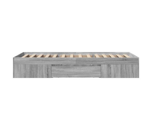 vidaXL Estructura de cama madera de ingeniería gris Sonoma 90x200 cm