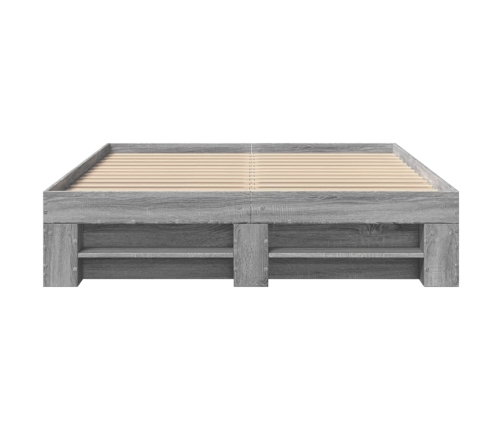 Estructura de cama madera de ingeniería gris Sonoma 140x190 cm