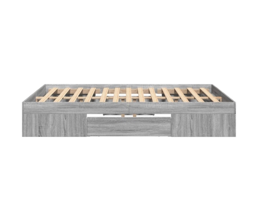 Estructura de cama madera de ingeniería gris Sonoma 140x190 cm