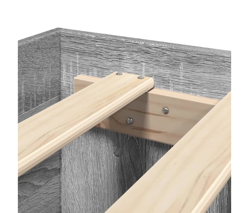 Estructura de cama madera de ingeniería gris Sonoma 140x190 cm
