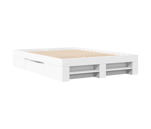 Estructura de cama madera de ingeniería blanca 135x190 cm