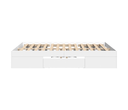 Estructura de cama madera de ingeniería blanca 135x190 cm