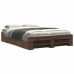 Estructura de cama madera de ingeniería marrón roble 135x190 cm