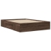 Estructura de cama madera de ingeniería marrón roble 135x190 cm