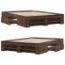 Estructura de cama madera de ingeniería marrón roble 135x190 cm