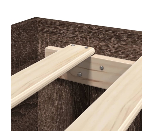 Estructura de cama madera de ingeniería marrón roble 135x190 cm