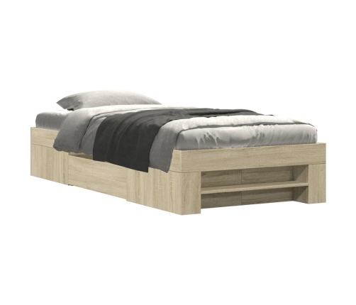 Estructura de cama sin colchón madera roble Sonoma 90x190 cm