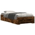 Estructura de cama sin colchón madera roble ahumado 90x190 cm