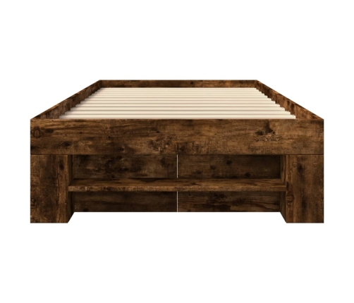 Estructura de cama sin colchón madera roble ahumado 90x190 cm