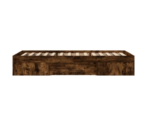 Estructura de cama sin colchón madera roble ahumado 90x190 cm