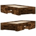 Estructura de cama sin colchón madera roble ahumado 90x190 cm