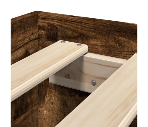 Estructura de cama sin colchón madera roble ahumado 90x190 cm