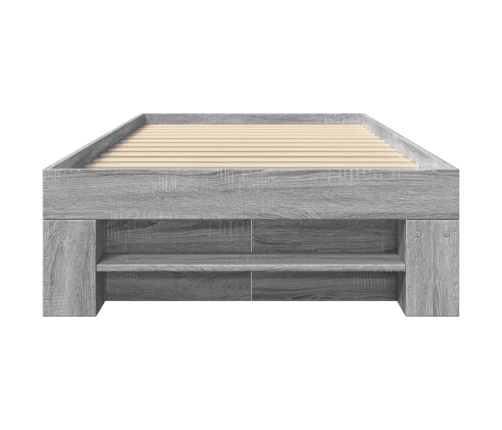 Estructura de cama madera de ingeniería gris Sonoma 90x190 cm