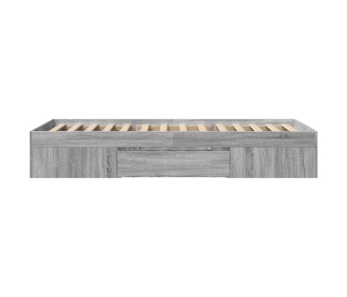 Estructura de cama madera de ingeniería gris Sonoma 90x190 cm