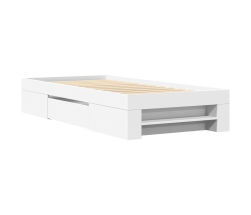 vidaXL Estructura de cama madera de ingeniería blanca 75x190 cm