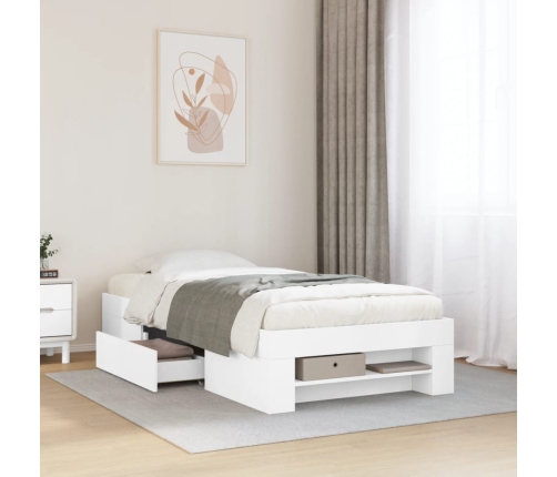 vidaXL Estructura de cama madera de ingeniería blanca 75x190 cm