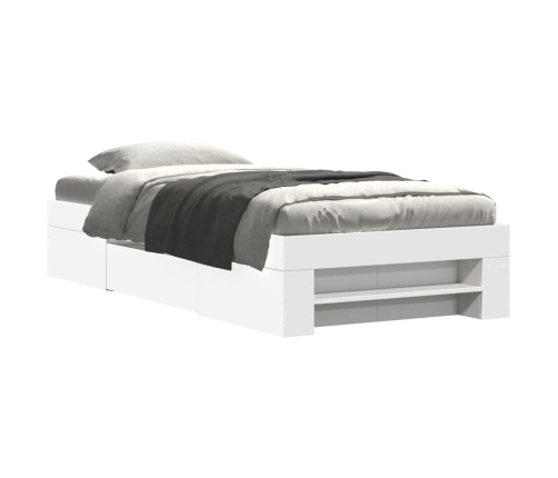 vidaXL Estructura de cama madera de ingeniería blanca 75x190 cm