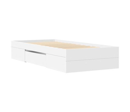 vidaXL Estructura de cama madera de ingeniería blanca 75x190 cm