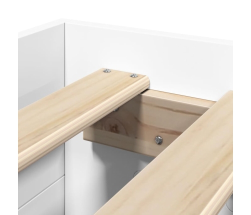 vidaXL Estructura de cama madera de ingeniería blanca 75x190 cm