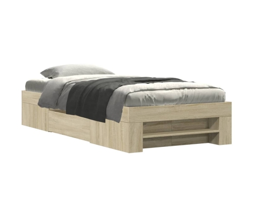 Estructura de cama sin colchón madera roble Sonoma 75x190 cm