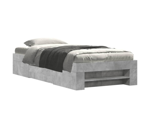 Estructura de cama madera de ingeniería gris hormigón 75x190 cm