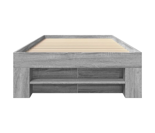 Estructura de cama madera de ingeniería gris Sonoma 75x190 cm