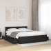 Estructura de cama con cabecero sin colchón negro 160x200 cm
