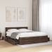 Cama con cabecero madera de ingeniería marrón roble 160x200 cm