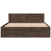 Cama con cabecero madera de ingeniería marrón roble 160x200 cm