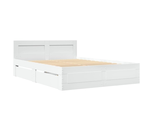 vidaXL Estructura cama con cabecero madera ingeniería blanco 140x190cm