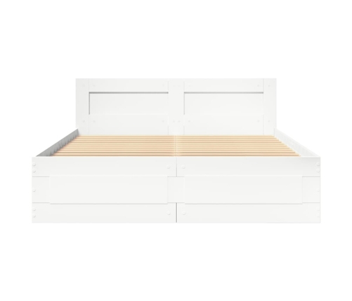 vidaXL Estructura cama con cabecero madera ingeniería blanco 140x190cm