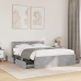 Cama con cabecero madera de ingeniería gris hormigón 135x190 cm
