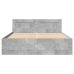 Cama con cabecero madera de ingeniería gris hormigón 135x190 cm