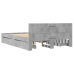Cama con cabecero madera de ingeniería gris hormigón 135x190 cm