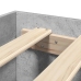 Cama con cabecero madera de ingeniería gris hormigón 135x190 cm