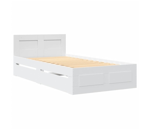 Estructura de cama con cabecero sin colchón blanco 90x190 cm