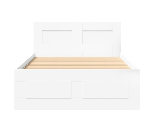 Estructura de cama con cabecero sin colchón blanco 90x190 cm