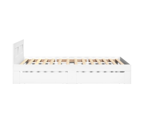 Estructura de cama con cabecero sin colchón blanco 90x190 cm