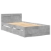 vidaXL Cama con cabecero madera de ingeniería gris hormigón 90x190 cm