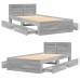 vidaXL Cama con cabecero madera de ingeniería gris hormigón 90x190 cm