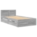 vidaXL Cama con cabecero madera de ingeniería gris Sonoma 90x190 cm