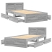 vidaXL Cama con cabecero madera de ingeniería gris Sonoma 90x190 cm