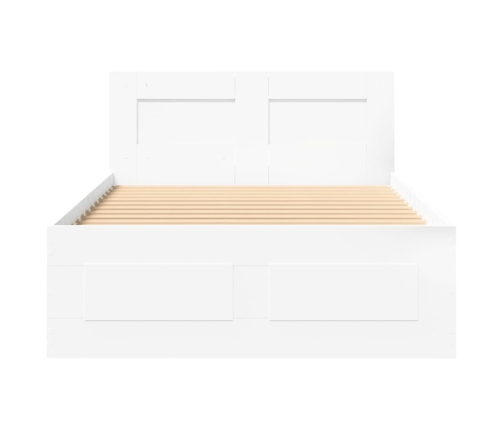 Estructura cama con cabecero madera ingeniería blanca 75x190 cm