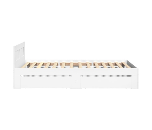 Estructura cama con cabecero madera ingeniería blanca 75x190 cm