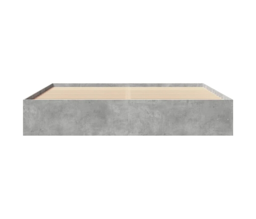 Estructura de cama madera de ingeniería gris hormigón 200x200cm