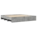 Estructura de cama madera de ingeniería gris hormigón 200x200cm
