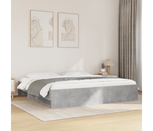 vidaXL Estructura de cama madera de ingeniería gris hormigón 180x200cm