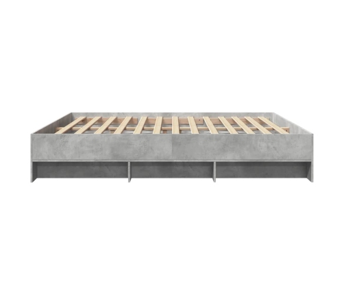 vidaXL Estructura de cama madera de ingeniería gris hormigón 180x200cm