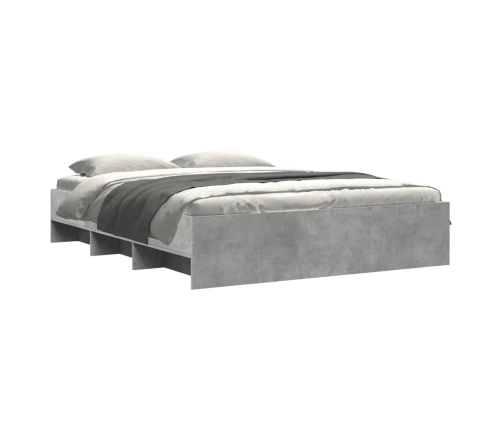 vidaXL Estructura de cama madera de ingeniería gris hormigón 160x200cm