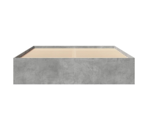 vidaXL Estructura de cama madera de ingeniería gris hormigón 160x200cm